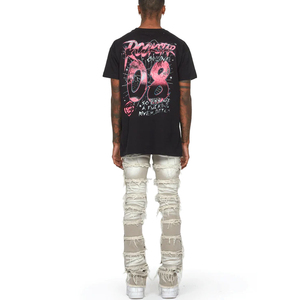 Pantalon empilé déchiré taille haute pour homme, design personnalisé style streetwear, vente en gros - Product Image 5