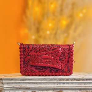 Cartera de Cuero Genuino Tallada a Mano, Moderna y Elegante, 2026, con Espacio para Teléfono, Multiusos, Color Rosa, Tipo Bandolera - Product Image 5