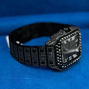 Reloj de Moda con Diamantes de Imitación Negros, Estilo Hip Hop, Diseño Único con Diamantes Redondos - Product Image 2
