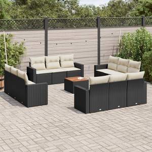 Black and <b>Cream</b> Garden <b>Sofa</b> Set - Product Image 1