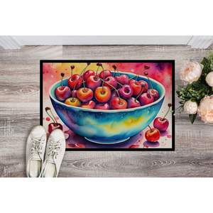 Colorful Cherries Non-Slip Indoor/Outdoor Doormat Washable Low Pile 24H X 36W Front <b>Door</b> <b>Mat</b> for Entryway - Product Image 2