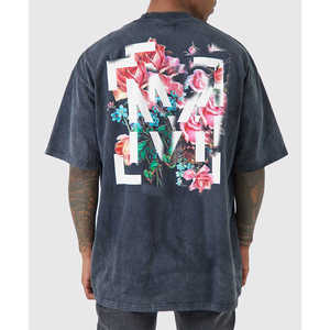 เสื้อยืดสตรีทแวร์แบบโอเวอร์ไซส์ ผลิตจากผ้าฝ้าย 100% พิมพ์ลายดิจิทัล เป็นมิตรต่อสิ่งแวดล้อม รับผลิตเสื้อผ้าแบบ OEM ODM - Product Image 2