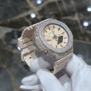 Reloj de cuarzo analógico con bisel de diamantes, correa de silicona, reloj de pulsera con pantalla digital para mujer, moda para fiestas - Product Image 4
