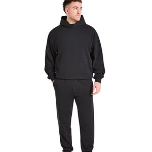 Ensemble de survêtement pour homme, sweat-shirt à capuche noir surdimensionné, pantalon de survêtement assorti, deux pièces, streetwear décontracté, vêtements de sport, jogging, 384-Character Ke - Product Image 3