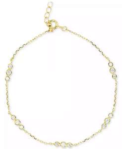 Bracciale con Catena a Tripli Anelli in Zirconia Cubica in Argento Sterling Placcato Oro 14k |   Macy's - Product Image 1