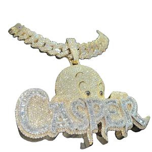 ABP All Bout Paper BIG Luxury Diamond <b>Pendant</b>, <b>Silver</b>-Rose <b>Pendant</b>, Gift for Him, Iced Out <b>Pendant</b> Hip Hop Style <b>Pendant</b> for <b>Man</b> - Product Image 1