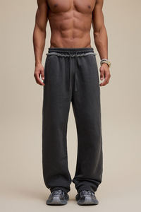 Casual Wide Leg Track Pants <b>Mens</b> Blank Distressed Sweatpants <b>Loose</b> <b>Joggers</b> <b>Men</b> Solid Color Pants - Product Image 5