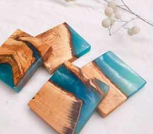 Sous-verres en bois de noyer naturel, forme simple, finition polie et lisse, faits à la main, écologiques, impression personnalisée, style classique - Product Image 4