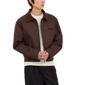Custom Design Cotton Work <b>Jacket</b> Embroidered Full Zip up Oversize Vintage Washed Denim Work <b>Jacket</b> For Men - Product Image 2