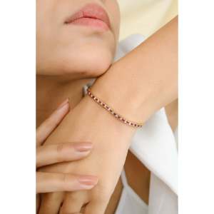18K Solid Gold Square Ruby & Diamond Bezel <b>Set</b> <b>Bangle</b>-Natural Diamond Engagement Bracelet - Product Image 5
