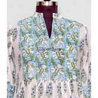 Robe artisanale respirante décontractée vintage à porter au quotidien, coupe ample, imprimé floral, col en V, manches évasées, manches longues, taille naturelle