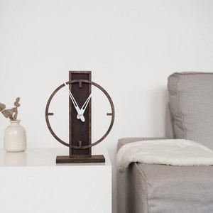 Reloj de Escritorio Minimalista de Madera, Diseño Circular, Movimiento de Cuarzo Silencioso, Visualización de Agujas, Reloj de Mesa Decorativo Moderno - Product Image 3