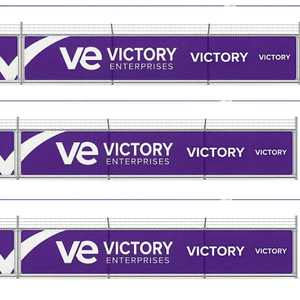 Heavy Duty PVC Mesh <b>Fence</b> Banner | Outdoor Windproof Advertising Banner for Construction <b>Fences</b>, Event Barriers & <b>Temporary</b> Fenc - Product Image 3