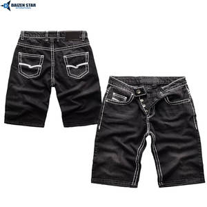 Pantalones Cortos de Mezclilla para Hombre, Casuales, Lavado Claro, Cintura Media, Bordados, Transpirables, con Botones y Cremalleras, de Secado Rápido, Estilo Urbano, para Primavera/Verano - Product Image 3