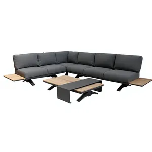 Modern L-Shape Sectional <b>Sofa</b> <b>Set</b> with Fabric <b>Cushions</b> and Metal Legs for Living Room - Product Image 1