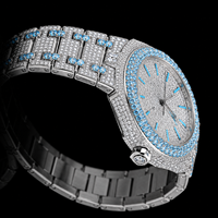 Montre à quartz personnalisable avec cadran en cristal de saphir unique, 41 mm, résistance à l'eau 10 bars, boîtier carré en alliage, bracelet en acier inoxydable