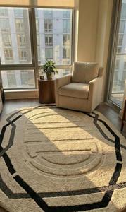Modern Minimalist Regular Wool Anti-Slip Soft Tufted Abstract Pattern Medium Pile Cotton Canvas Backing Plush Area Rug for - Product Image 6