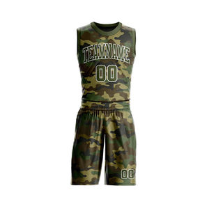 Nuevo Conjunto Deportivo de Baloncesto con Camiseta de Camuflaje sin Mangas, Cuello Redondo, Malla Sublimada, Unisex, Transpirable para Adultos - Product Image 2