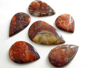 Vente en gros de pierres précieuses Cabochon lisses en Agate Crazy Lace marron, 40-60mm, magnifiques, très demandées, pierres de guérison pour pendentif - Product Image 1