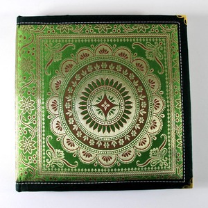 Shuttle Woven Fabric Coloured <b>Silks</b> With Gold Silver Threads Rich Brass Corners Reinforced Paper Journal Cover - Product Image 1