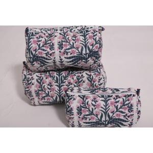 Bolsa de Maquillaje Ligera, Ecológica, de Algodón con Estampado Floral, Hecha a Mano en India, Bolsa de Cosméticos de Viaje para Organizar, para Mujer - Product Image 2