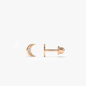 Meilleures ventes : Bijou de piercing hélix en argent sterling 925, motif croissant de lune, avec moissanite et cristal sertis clos en or 14K, boucle d'oreille pour fêtes et mariages - Product Image 4