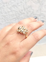 Bague dorée en laiton style bohème vintage, bijou sculptural organique fait main, cadeau artistique minimaliste pour elle