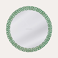 Espejo colgante de pared moderno personalizado hecho a mano madera hueso resina incrustaciones forma y diseño para Diwali o boda propósito decorativo