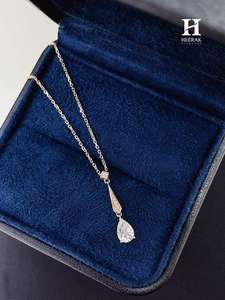 Collier élégant avec pendentif en diamant taille poire, or 18 carats, bijoux fins pour femmes - Product Image 4