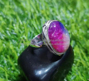 Rainbow Solar <b>Quartz</b> <b>Ring</b> 925 Sterling Silver Bohemian Style <b>Ring</b> with Genuine Gemstone Handmade Wedding Jewelry Gift for Her - Product Image 5