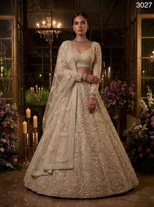 Elegant for Organza <b>Lehenga</b> Embroidery <b>Crop</b> <b>Top</b> Long Sleeve Ball Gown Floor Length Sweetheart Neckline Quick Dry Rivaayat - Product Image 5