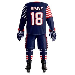 Uniforme de Hockey sobre Hielo para Hombre, Diseño de Bandera Sublimada, Manga Larga, Transpirable, Poliéster, Ropa Deportiva de Invierno, Corte Regular, Talla Adulto - Product Image 2