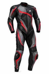 Combinaison de moto en cuir une pièce pour course sportive |   Résistant au vent |   Noir Orange Bleu Gris |   Logo X |   OEM ODM |   Design haut de gamme - Product Image 2
