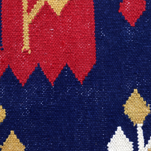 Alfombra de Lana con Medallón Geométrico Rojo Marino, Estilo Moderno, Antideslizante, Ecológica, Hecha a Mano, con Flecos, para Sala de Estar o Dormitorio - Product Image 4