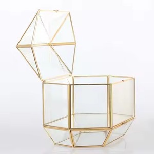 Modern <b>Frame</b> Indoor Metal Terrarium Glass Planter Decorative Geometric <b>Plant</b> Holder Home Decor - Product Image 3
