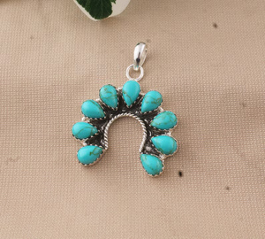 Pendentif en turquoise Kingman, pendentif en argent sterling 925, collier de bijoux bohème pour femmes, cadeau de bijoux fait main pour elle - Product Image 5