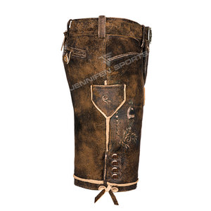 Nouvelle conception élégante, design antique, Lederhosen bavaroises pour hommes, en cuir de vachette véritable et daim, tenue allemande, vêtements traditionnels. - Product Image 4