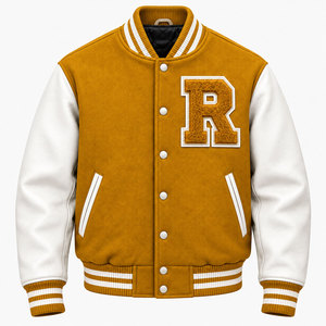 OEM High Quality Winter Varsity Jackets Men Women Custom Embroidery Logo Custom Logo <b>wool</b> Leather Fabric Breathable Windproof - Product Image 3