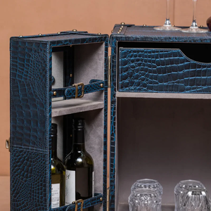 Mueble de bar de cuero hecho a mano con el mejor diseño, accesorios de lujo, botellero de alta calidad personalizado, precio asequible. - Product Image 4