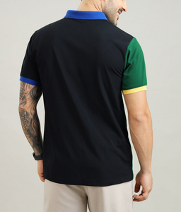 Polo de Secado Rápido para Hombre, con Logotipo Personalizado OEM, Tejido de Punto, Cuello Alto Plano, Diseño de Bloques de Color, Estilo Casual para Golf - Product Image 4
