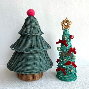 Cestas de mimbre hechas a mano más vendidas, cestas de almacenamiento con tapa, contenedor gigante con forma de árbol de Navidad - Product Image 5