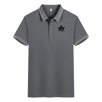Kaos Polo Rajut Hitam Pria Lengan Pendek Warna Solid Berkerah Regular Fit Bernapas Kasual Golf Olahraga Pakaian Musim Panas