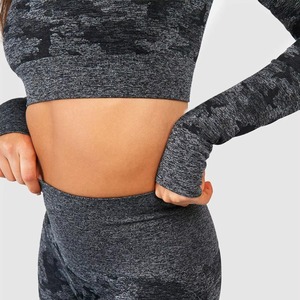 OEM Women Gym Fitness Striped Breathable 2 Piece Sets High Waist Butt Lifting Bottoms Sports Active Yoga - Product Image 3