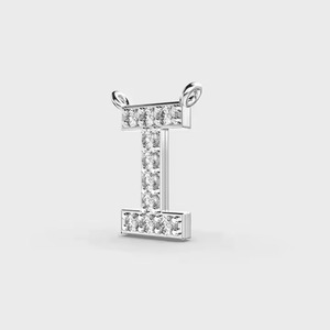 จี้รูปตัวอักษร I ประดับโมอิสซาไนต์ เงินแท้ 925 ทรงกลมเจียระไนแบบบริลเลียนท์ ตัวเรือนแบบช่อง คลาสสิก เหมาะสำหรับทั้งชายและหญิง - Product Image 1