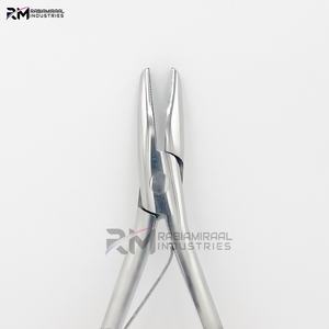 Alicates y cortador personalizados RMI de acero inoxidable plateado con punta de alicates y mango rojo claro - Product Image 2