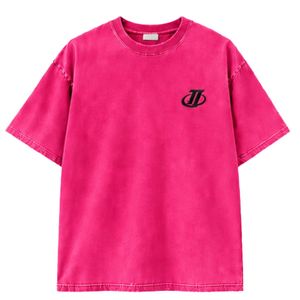 เสื้อยืดสตรีทแวร์ยูนิเซ็กส์ทรงปกติ สีชมพูร้อนแบบวินเทจ ผ้าฝ้าย 100% แห้งเร็ว เป็นมิตรกับสิ่งแวดล้อม - Product Image 1