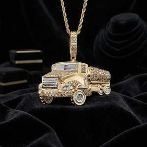 Colgante Personalizado de Camión Cisterna con Moissanita, Chapado en Plata de Ley 925, Joyería de Moda para Hombre - Product Image 3