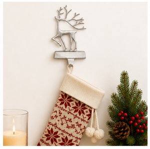 High Quality Modern Silver Reindeer Christmas <b>Stocking</b> <b>Holder</b> For Mantel Heavy Duty Metal Fireplace <b>Stocking</b> Hanger With Weight - Product Image 2