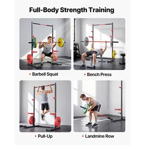 Rack Multifunzionale per Palestra Domestica con Larghezza Regolabile, Attrezzatura per Allenamento con 6 Bande e Pioli per Squat, Leg Press e Bilanciere - Product Image 3