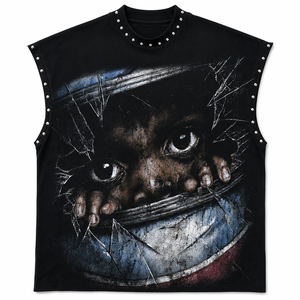 Glory Custom <b>Rhinestone</b> Graphic Tank <b>Top</b> 100% Cotton Soft Breathable Fabric New Trendy Style Sleeveless T Shirt For Unisex Wear - Product Image 1